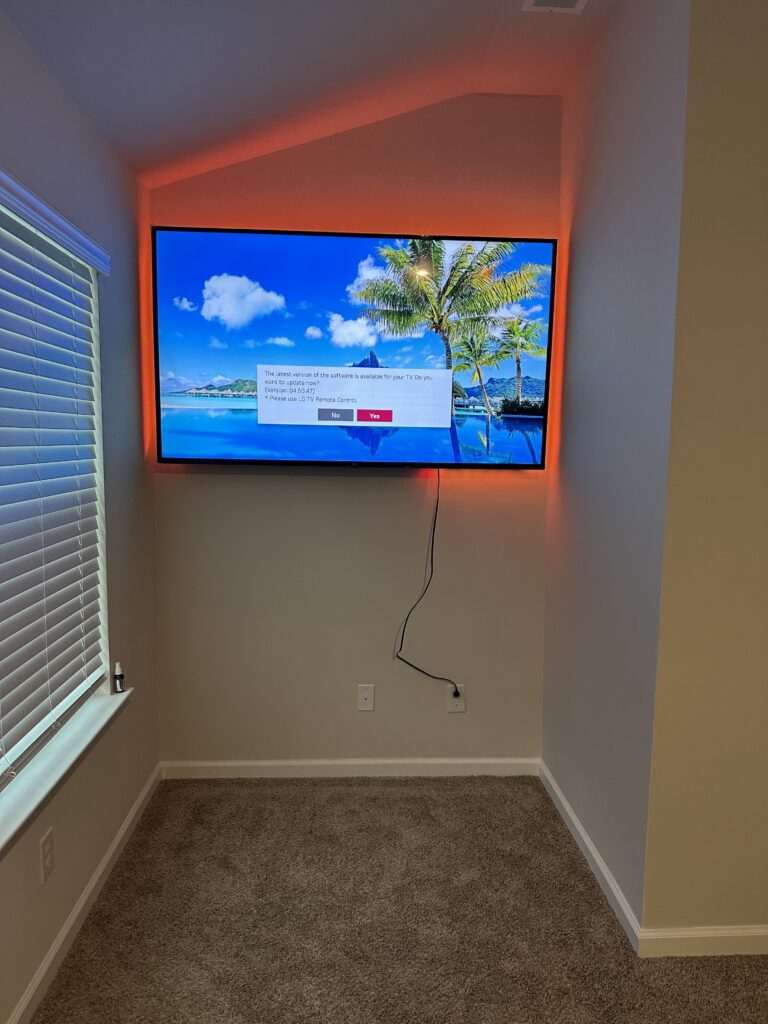 65" TV Mounted in a Narrow Space